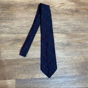 TIE MENS NECK TIE BOAT ANCHOR IN RED NAUTICAL THEMED GREAT FOR SUMMER NAVY/RED